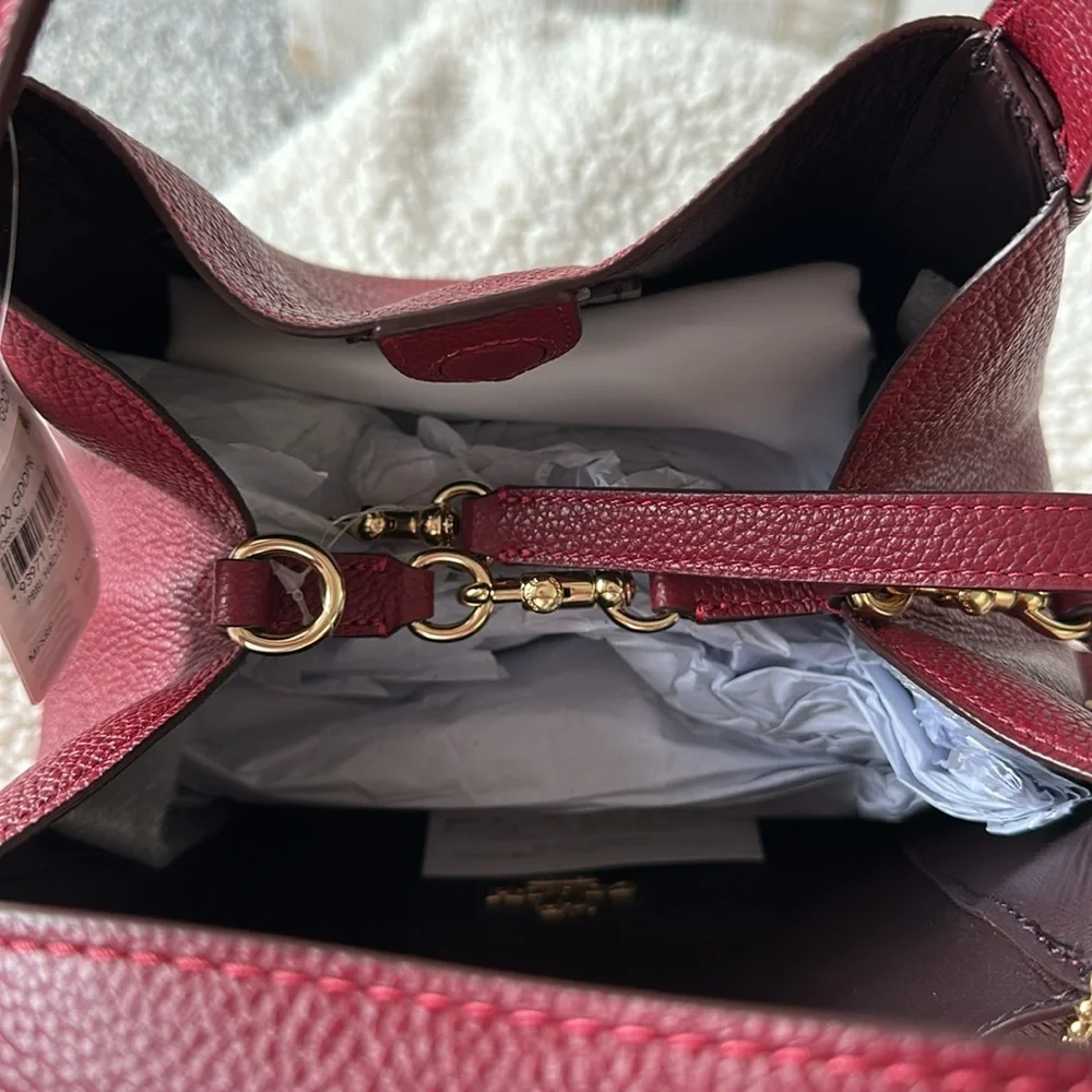 Coach Hadley 21 Hobo Crossbody Purse Satchel Deep Red New NWT
